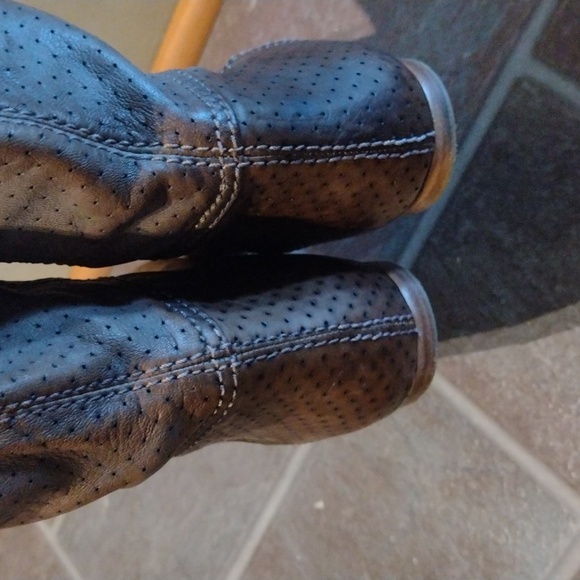 Prada Brown silver metal logo under the knee leather cut out boots size37.5 - Picture 9 of 11